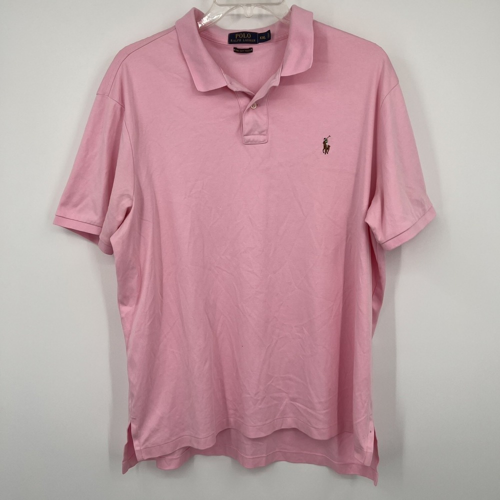 RALPH LAUREN Polo Shirt Mens XXl Pink Classic Pony Golf Polo